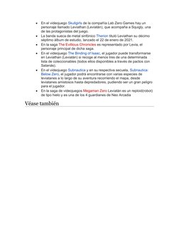 
En el videojuego Skullgirls de la compañía Lab Zero Games hay un 
personaje llamado Leviathan (Leviatán), que acompaña a Sq