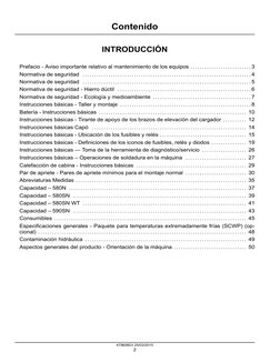 Contenido
INTRODUCCIÓN
Prefacio - Aviso importante relativo al mantenimiento de los equipos .......................... 3
Norm