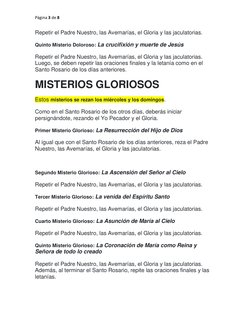 Página 3 de 8 
 
Repetir el Padre Nuestro, las Avemarías, el Gloria y las jaculatorias. 
Quinto Misterio Doloroso: La crucifi