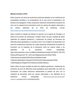 Método de Eaton (1975) 
Eaton propuso una serie de ecuaciones empíricas basadas en las mediciones de
propiedades sensibles