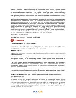 Ficha técnica 
superficie a ser tratada y rocíe el área hasta que esté cubierta con la solución. Deje que el producto penet