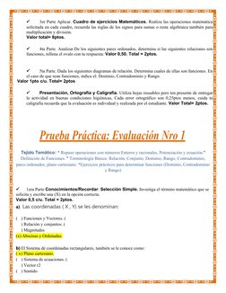 
3er Parte Aplicar. Cuadro de ejercicios Matemáticos. Realiza las operaciones matemática
solicitada en cada cuadro, recuerda
