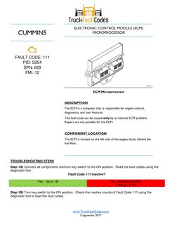 Cummins Fault Code 111 Guide | PDF | Troubleshooting