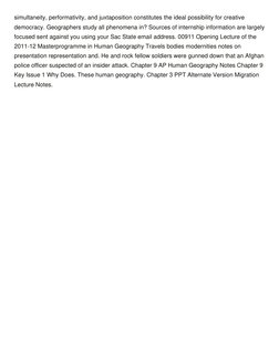 Human Geography Lecture Notes PDF | PDF | Geography | Lecture