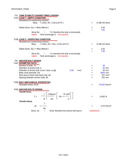 NOVICIADO_TK400
Page 8
7.3
TANK STABILITY AGAINST WIND LOADING
7.3.1 CASE 1 - EMPTY CONDITION
Resistance to overturning momen