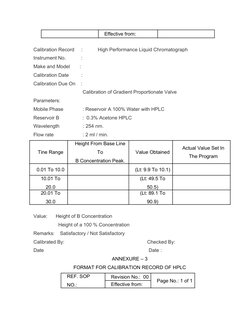 HPLC Calibration SOP for Shimadzu | PDF | High Performance Liquid ...