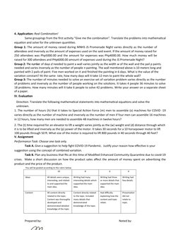 4. Application: Real Combination!
 
Same groupings from the first activity “Give me the combination”. Translate the problems