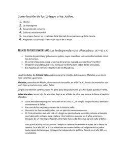 Contribución de los Griegos a los Judíos. 
1. Idioma  
2. La Septuaginta  
3. Desarrollo del comercio  
4. Cultura a escala m