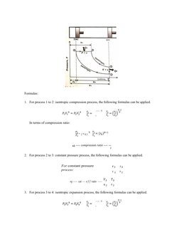 BDC
Uotiime,
Formulas:
1. For process 1 to 2: isentropic compression process, the following formulas can be applied.
) k —
2