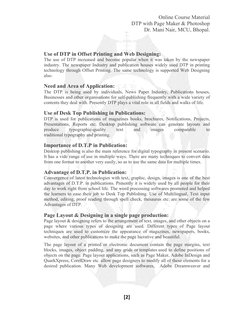 Page Layout Dtp Example DTP with PageMaker & Photoshop Notes | PDF | Page Layout | Printing