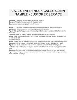 Call Sample Call Center Mock Call Scripts Guide | PDF | Digital Subscriber Line | Modem