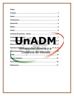 Índice
Portada ……………………………………………………………………………1
Índice ……………………………………………………………………………...2
Introducción …………………………………………………………………