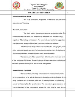 COLLEGE OF EDUCATION
  2
       Republic of the Philippines
      City of Taguig
Taguig City University
Gen. Santos Avenue, C