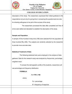 COLLEGE OF EDUCATION
  3
       Republic of the Philippines
      City of Taguig
Taguig City University
Gen. Santos Avenue, C