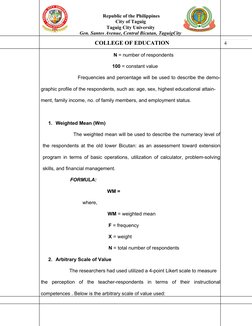 COLLEGE OF EDUCATION
  4
       Republic of the Philippines
      City of Taguig
Taguig City University
Gen. Santos Avenue, C
