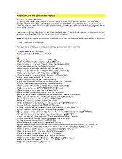 AS/400 Lista de comandos rápida
Menús Agrupación Comando
El verbo y menús tema son parte de lo que se llaman los menús Agrupa