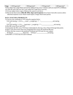 YMCA Submaximal Cycle Test Protocol | PDF | Physiology | Clinical Medicine