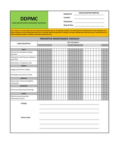 Preventive Maintenance Checklist Guide | PDF | Valve | Pump