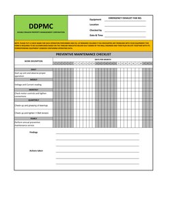 Preventive Maintenance Checklist Guide | PDF | Valve | Pump