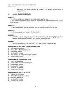 CDI 6 – FIRE PROTECTION AND ARSON INVESTIGATION 
Carlito C. Pijano 
 
9 
 
- 
whenever the cause cannot be proven, the proper