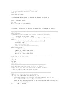 >>
select ename,job,sal,sal*12 "ANNUAL SAL"
from emp
where sal*12 >14000;
-->WAQTD ename,mgrno,deptno if he works as manager