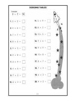 Table Dodging Activity Dodging Tables Practice Worksheet 2-12 | PDF | Technology & Engineering