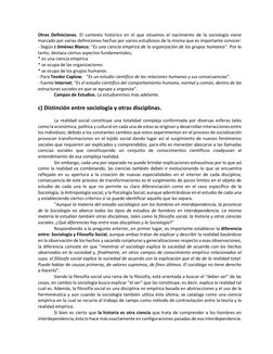 Otras Definiciones. El contexto histórico en el que situamos el nacimiento de la sociología viene 
marcado por varias definic