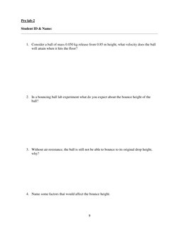 Bouncing Ball Energy Experiment Report | PDF | Kinetic Energy | Collision