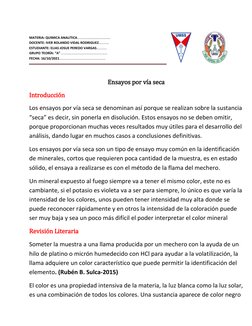 MATERIA: QUIMICA ANALITICA………………………………… 
DOCENTE: IVER ROLANDO VIDAL RODRIGUEZ………… 
ESTUDIANTE: ELIAS JOSUE PEREDO VARGAS……