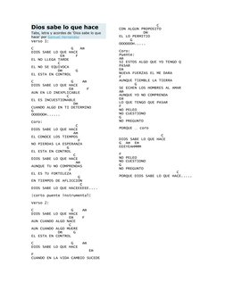 Letra y acordes: Dios sabe lo que hace | PDF