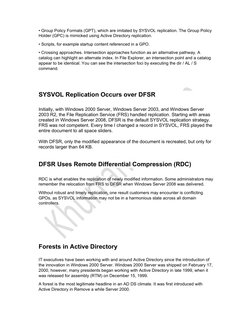  
 
• Group Policy Formats (GPT), which are imitated by SYSVOL replication. The Group Policy 
Holder (GPC) is mimicked using