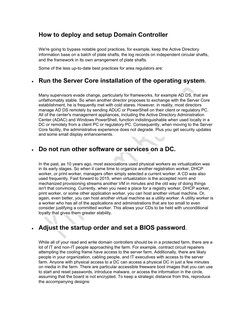  
 
How to deploy and setup Domain Controller 
We're going to bypass notable good practices, for example, keep the Active Dir