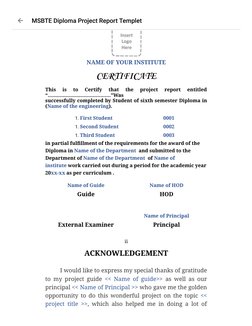 MSBTE Diploma Project Report Template | PDF | Design | Cognition