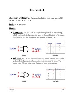 Basic Logic Gates Experiment in Multisim | PDF