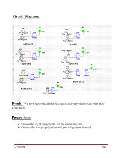 Basic Logic Gates Experiment in Multisim | PDF