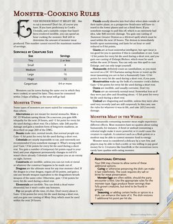Monster-Cooking Rules
E
VER WONDER WHAT IT MIGHT BE    like
to eat a monster? Don't lie, of course you
have. If you have prof