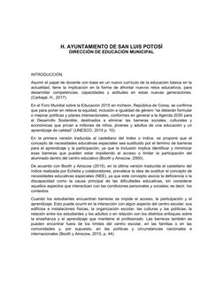 H. AYUNTAMIENTO DE SAN LUIS POTOSÍ
DIRECCIÓN DE EDUCACIÓN MUNICIPAL 
 
INTRODUCCIÓN.
Asumir el papel de docente con base en u
