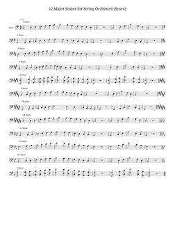 12 Major Scales for String Orchestra (Score)
Bass
120
C Major
G Major
D Major
A Major
E Major
B Major
F
Major
C
Major
A Major