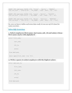 SQL Practice Exercises with Solutions | PDF | Data | Data Management