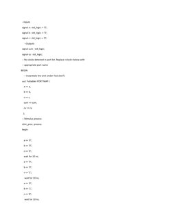 VHDL Full Adder Code and Testbench | PDF | Computers