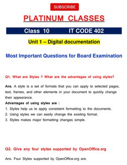 Class 10 Digital Documentation Q&A | PDF | Computing