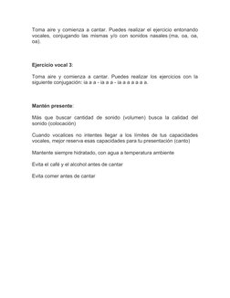Ejercicios de Calentamiento Vocal | PDF | Sonido | Boca