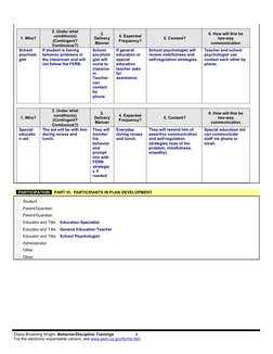 1. Who? 
2. Under what
condition(s)
(Contingent?
Continuous?)
3.
Delivery
Manner
4 (http://www.pent.ca.gov/forms.htm). Expect