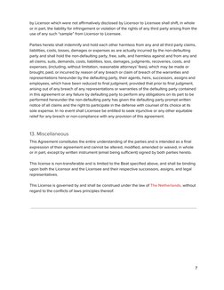 --- 
----- 
by Licensor which were not affirmatively disclosed by Licensor to Licensee shall shift, in whole 
or in part,