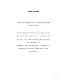 iv 
 
DEDICATORIA 
 
 
 
 
A DIOS POR ESTAR SIEMPRE PRESENTE Y DARME FUERZAS PARA 
SEGUIR ADELANTE. 
 
 
ESTE TRABAJO DE TESI