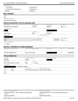Case # 2018-00001843 - Arrest/Booking Report
Richmond Police Department
Pg.  of .
3
3
Mark43 RMS Form v1.0 generated by J. Co