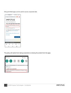 5 
© 2020 Impetus Technologies – Confidential 
 
 
 
 
 
Only permitted apps can be used to access corporate data