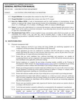 SAUDI ARABIAN OIL COMPANY (Saudi Aramco) 
GI NUMBER : 0002.709 
APPROVED 
GENERAL INSTRUCTION MANUAL 
ISSUING ORG. 
LOSS PREV