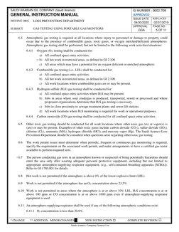 SAUDI ARABIAN OIL COMPANY (Saudi Aramco) 
GI NUMBER : 0002.709 
APPROVED 
GENERAL INSTRUCTION MANUAL 
ISSUING ORG. 
LOSS PREV
