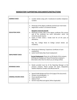 MANDATORY
 
   SUPPORTING
 
   DOCUMENTS/INSTRUCTIONS
 
 
ADDRESS CHECK

Location details along with 2 landmarks & landline